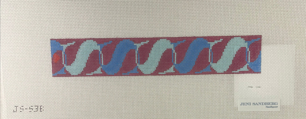 * Jeni Sandberg 'S' Letter Key Fob- Fuchsia and Blue