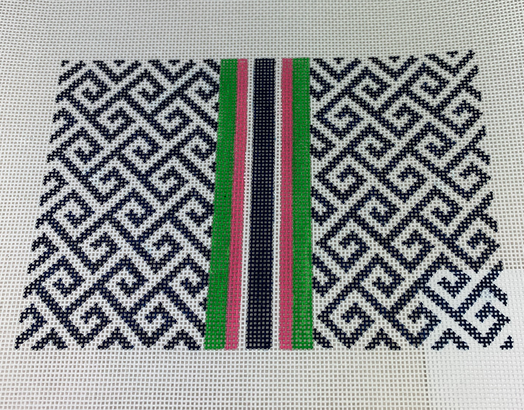 Kristine Kingston Designs KKP-133 Green, Pink and Navy Clutch
