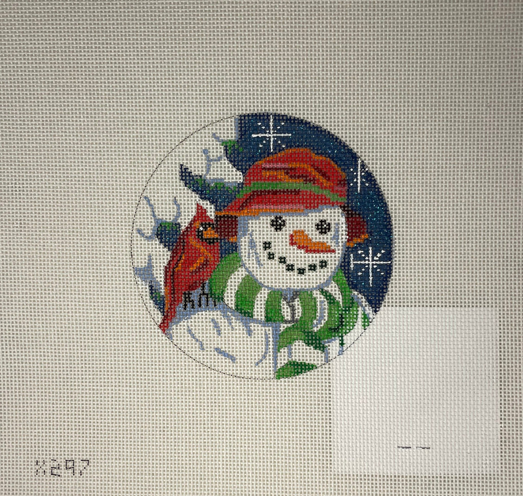 * Alice Peterson X297 Snowman and Cardinal Ornament