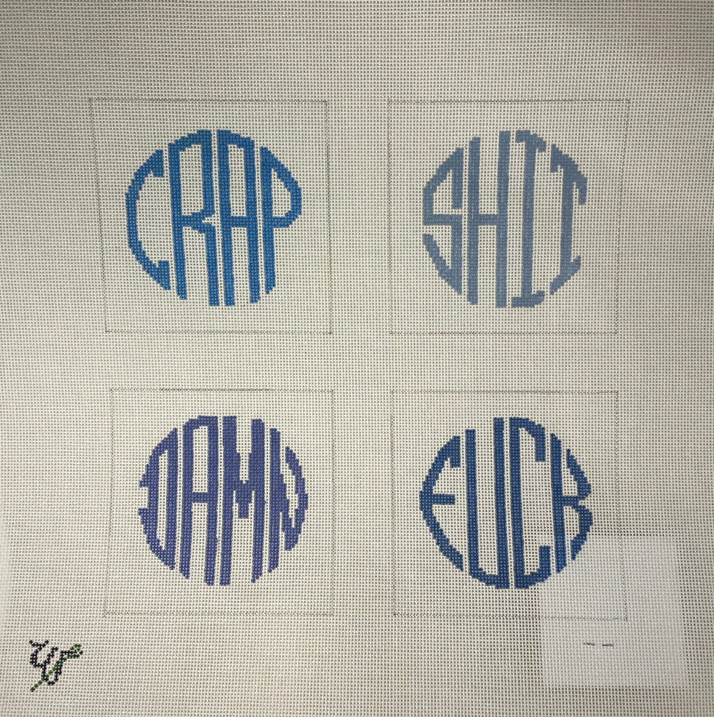 * Wipstitch 081 Square Dirty Coasters- Blue