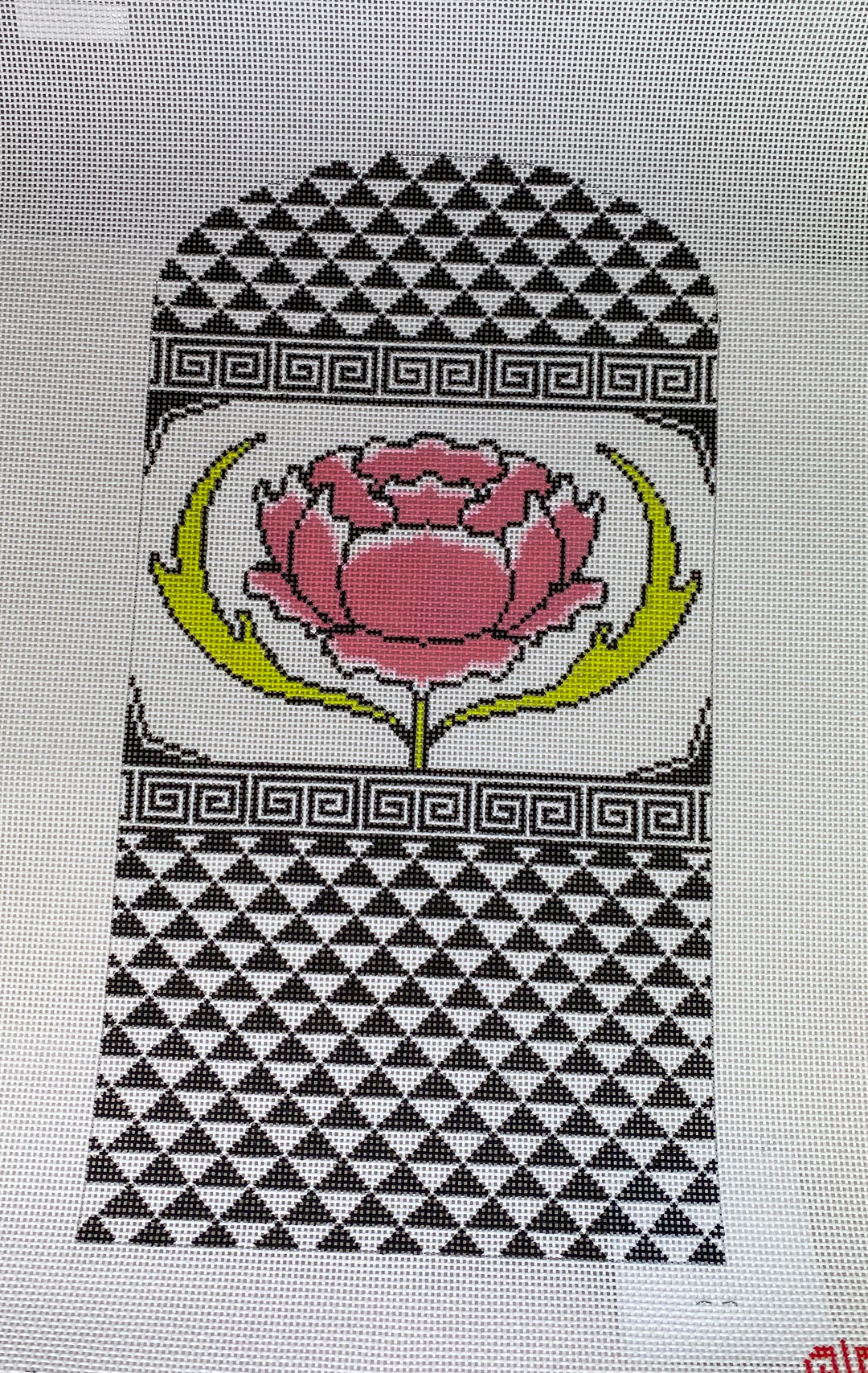 Jenny Henry PSJH 008 Pink Flower with Black and White