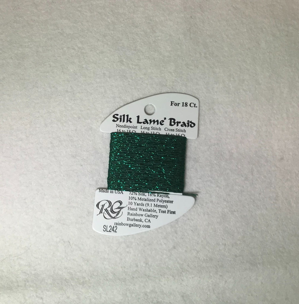 Silk Lame Braid SL242 Peacock Green