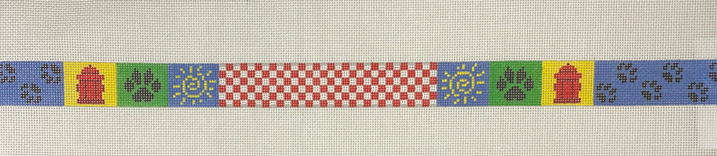 * Susan Roberts Needlepoint MH1901 Checker and Paws Dog Collar, primary