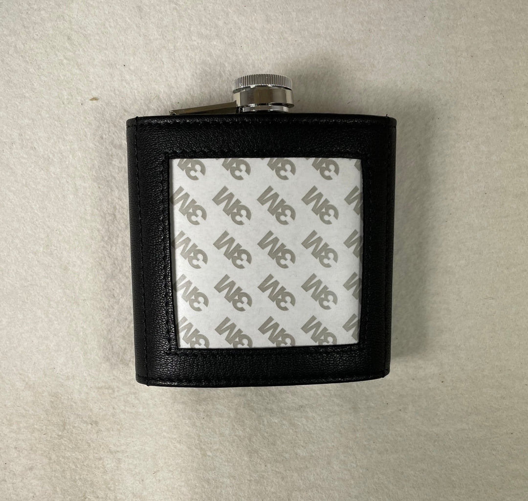 Self Finishing Leather Flask - Black