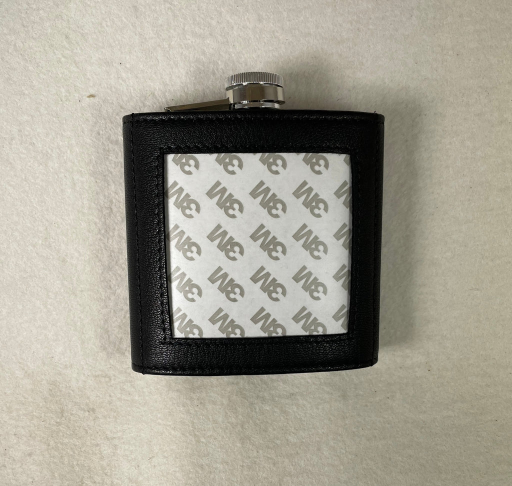 Self Finishing Leather Flask - Black