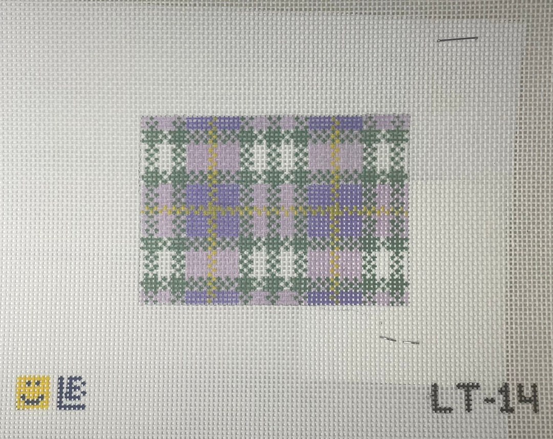 * Lauren Bloch LT14 Lavender Fields Purple Plaid Luggage Tag