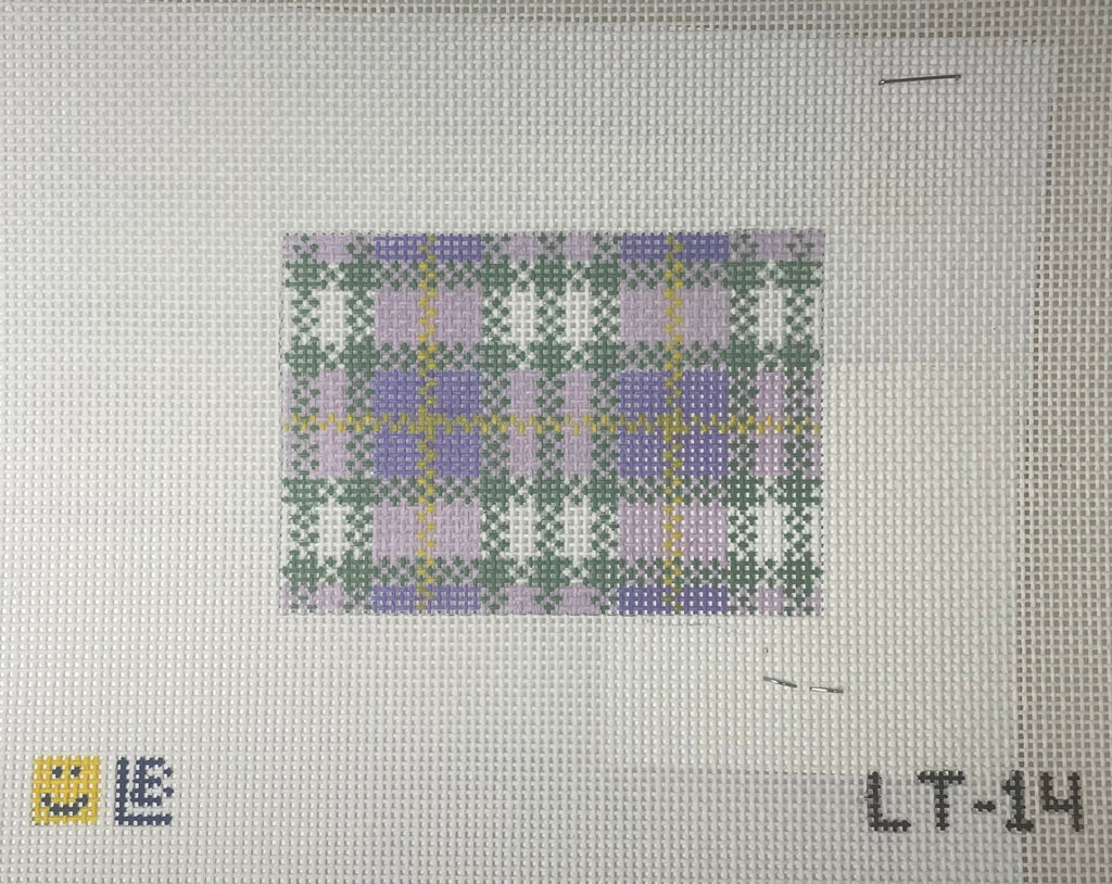 * Lauren Bloch LT14 Lavender Fields Purple Plaid Luggage Tag