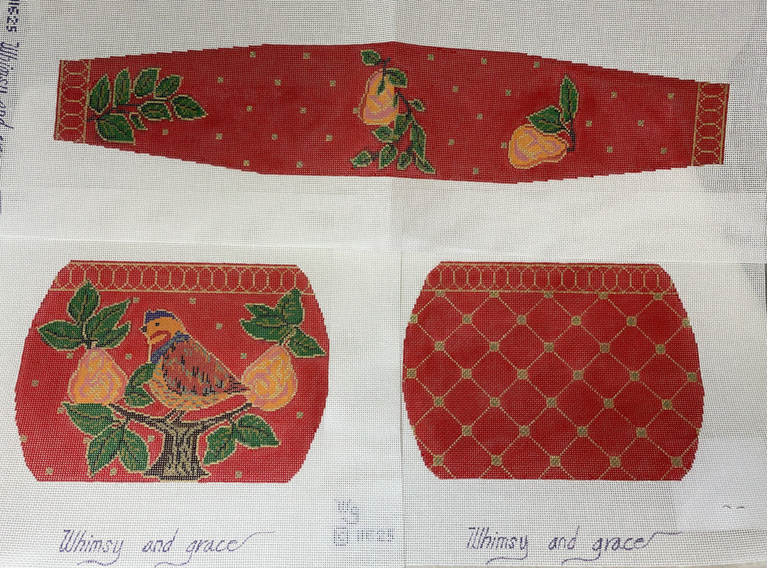 *SALE Whimsy and Grace Wg11625/ 3 piece Christmas Partridge Purse
