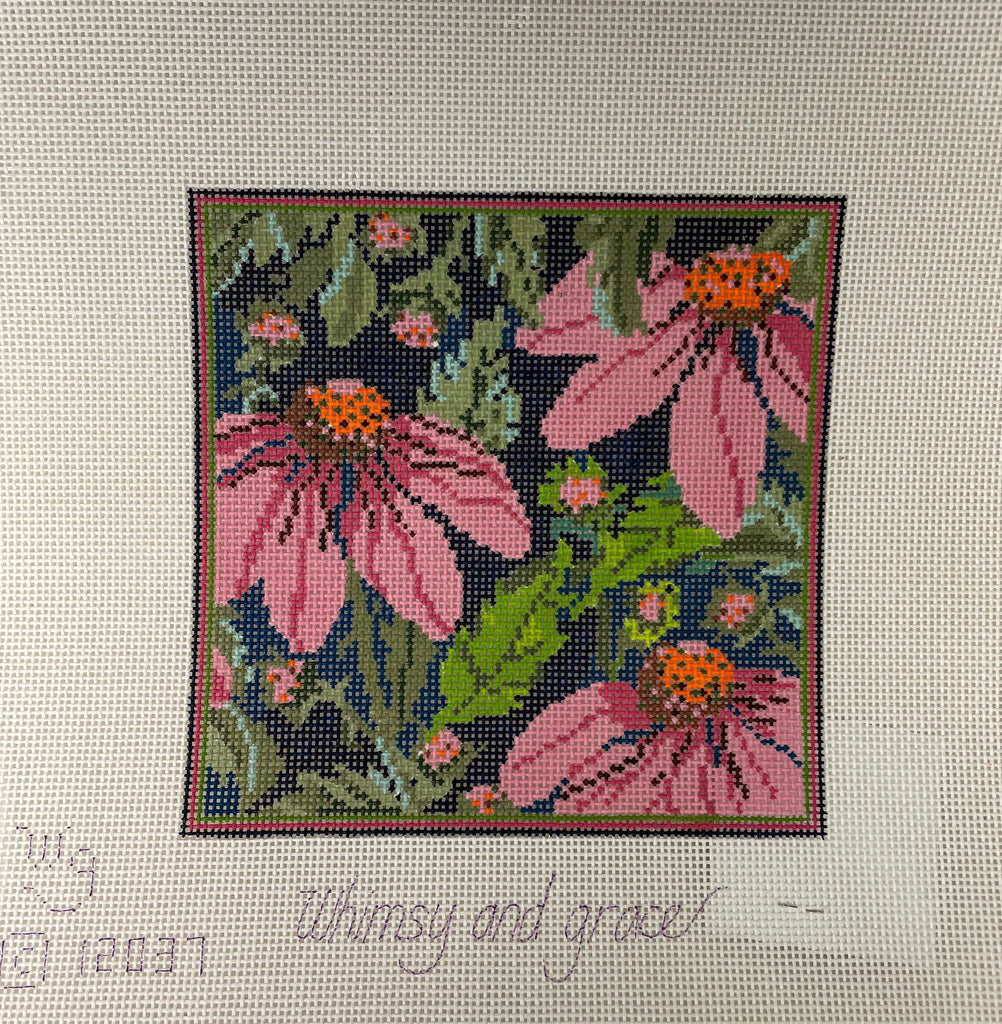 * Whimsy and Grace WG12037 13ct Pink Echinacea Eye Glass Case