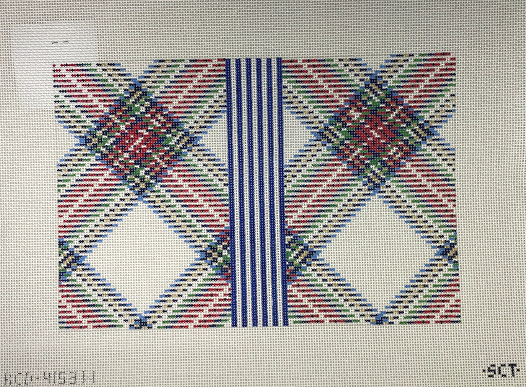 * SCT Designs KCD4153W Tartan Plaid Clutch-White