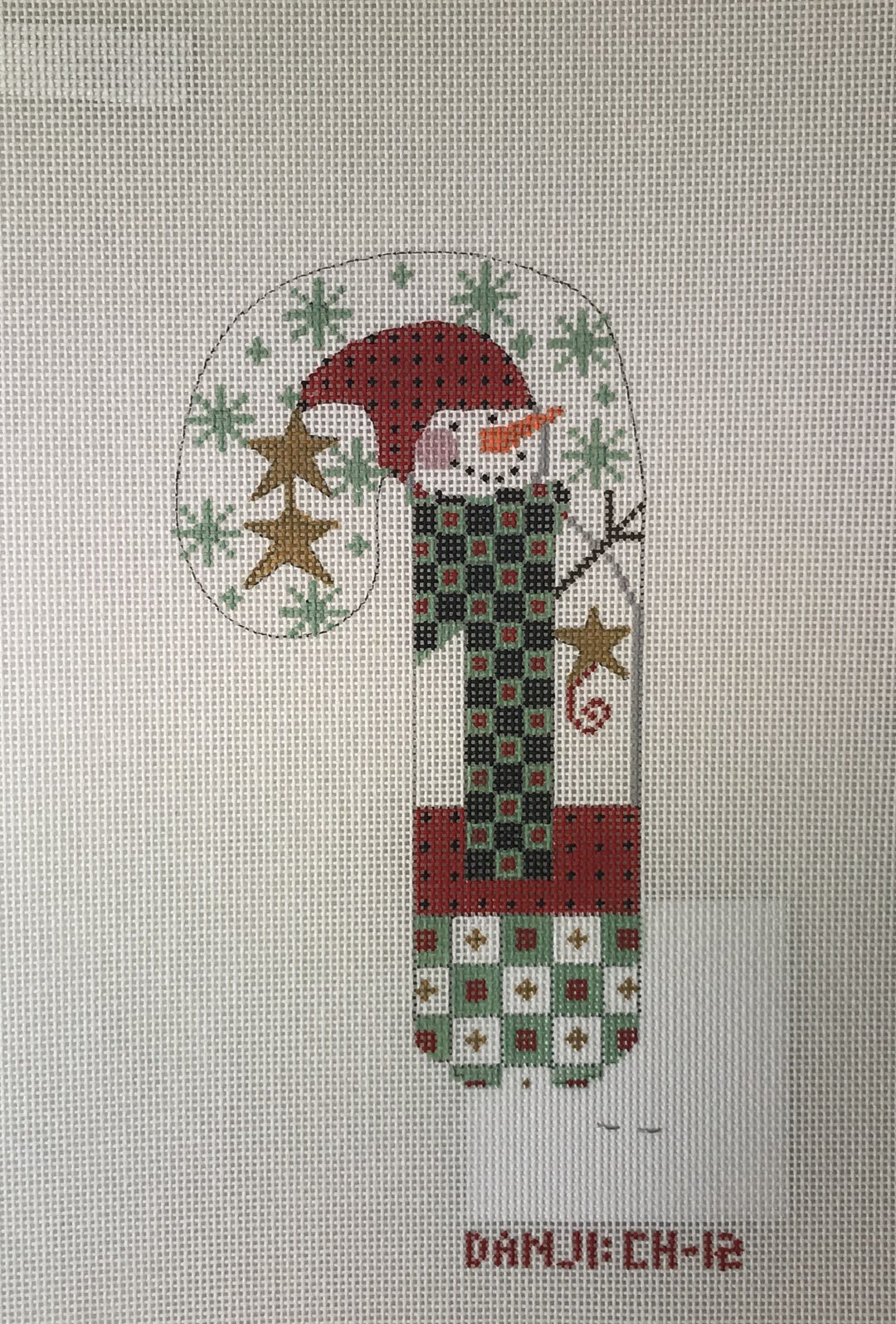 * Danji CH12 Snowman Checkered Scarf Candy Cane