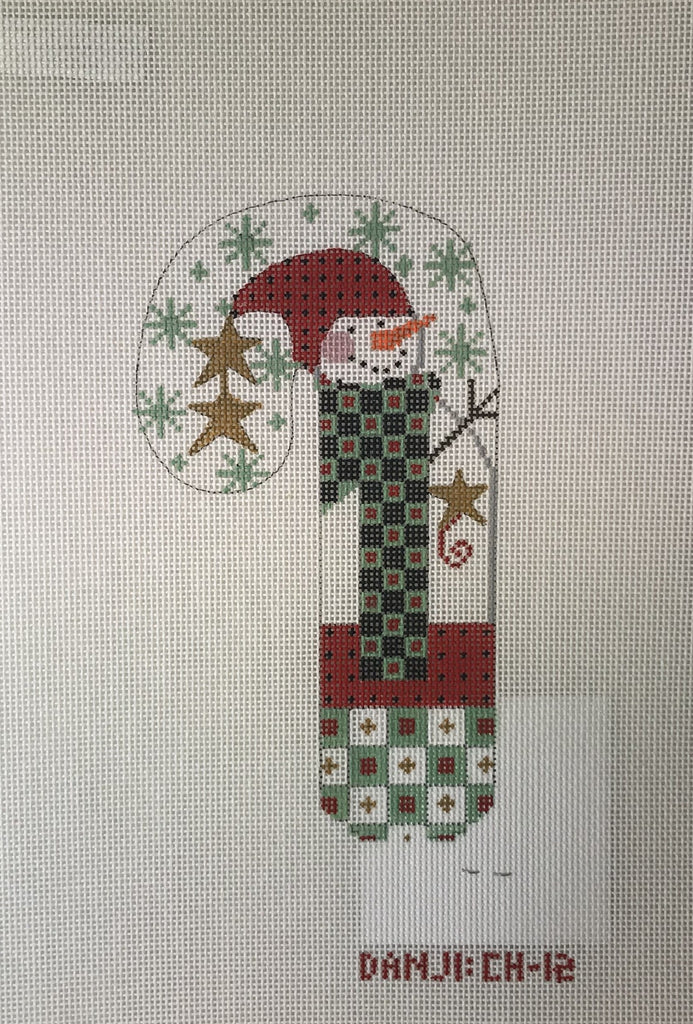 * Danji CH12 Snowman Checkered Scarf Candy Cane