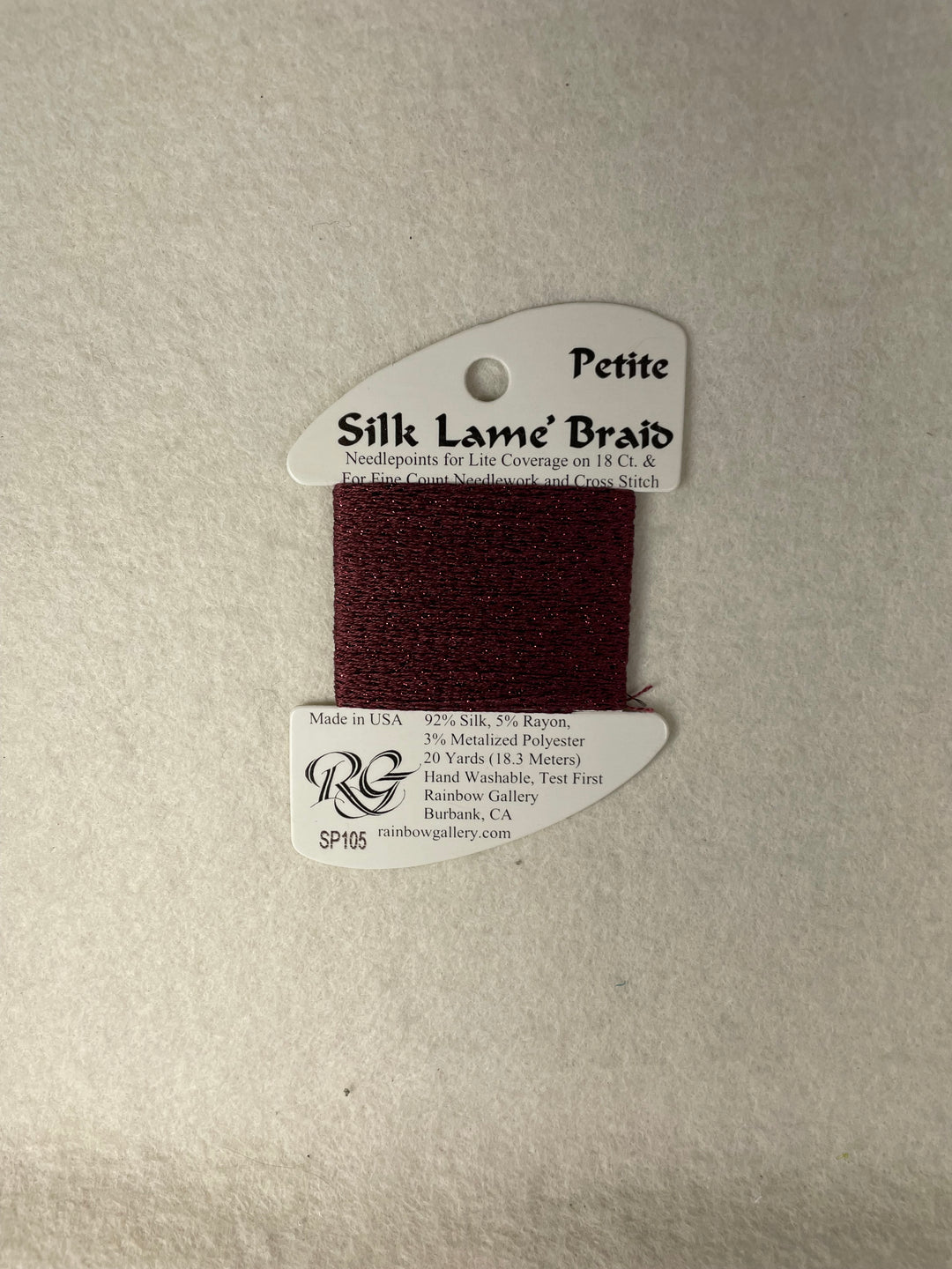 Petite Silk Lame Braid SP105 Wine
