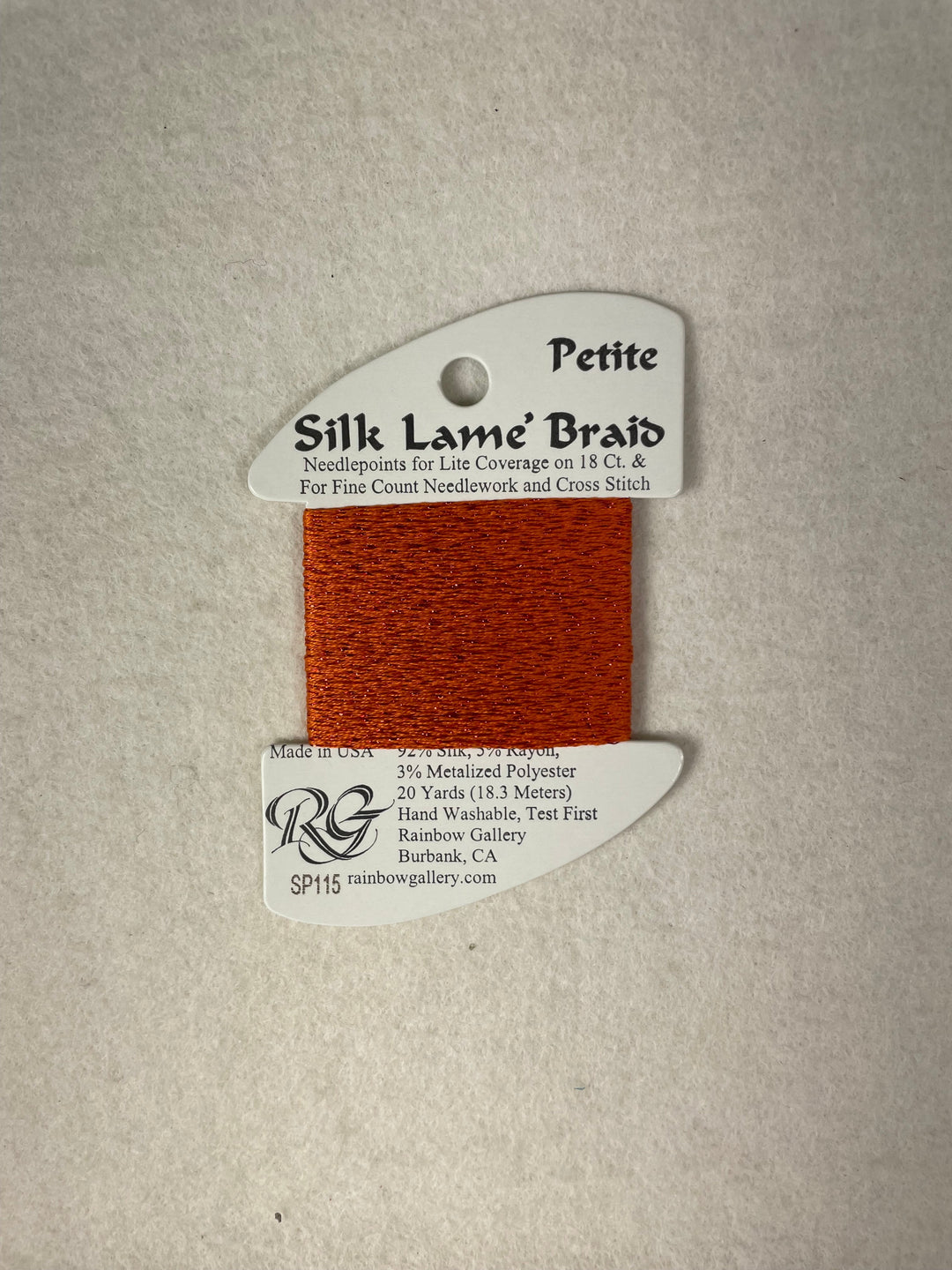 Petite Silk Lame Braid SP115 Red Orange