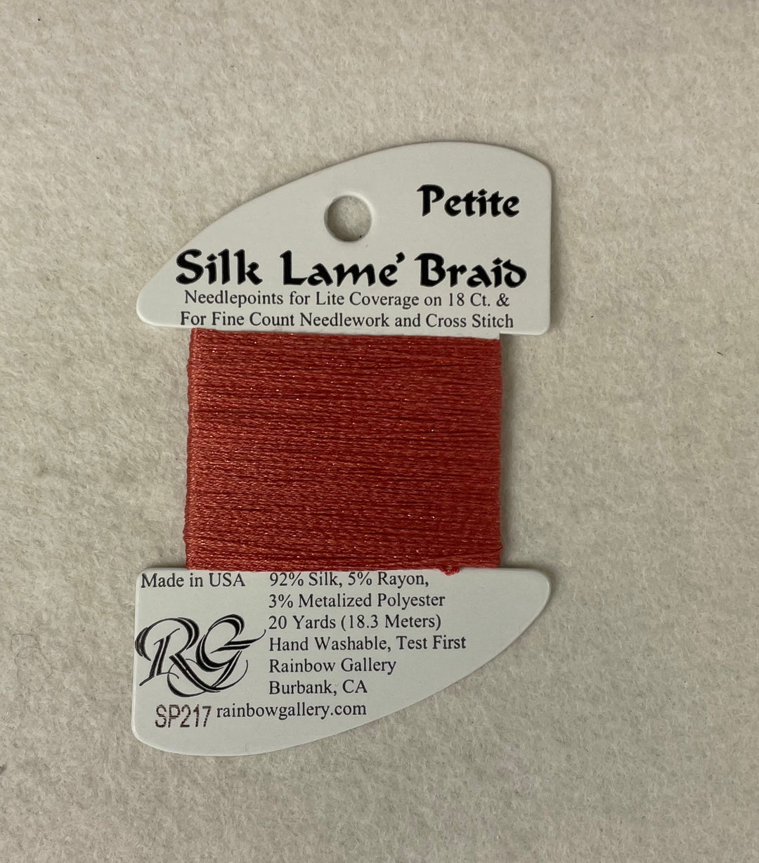 Petite Silk Lame Braid SP217 Burnt Coral